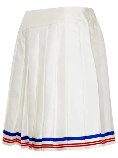 Shop Casablanca White Silk Miniskirt