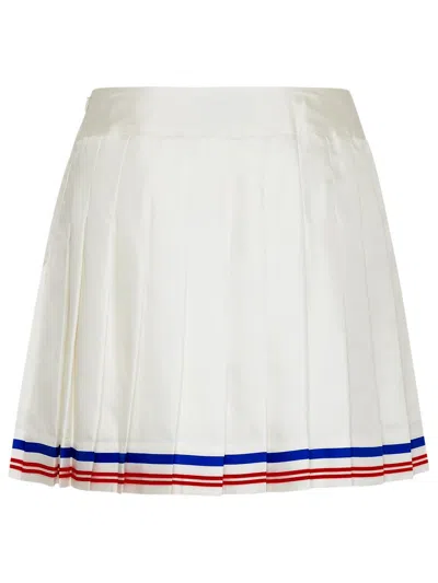 Shop Casablanca White Silk Miniskirt