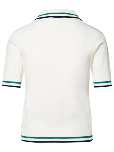 Shop Casablanca White Viscose Blend Polo Shirt