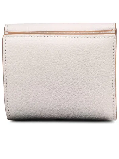 Shop Hogan Ivory Hammered Leather Wallet In Cream