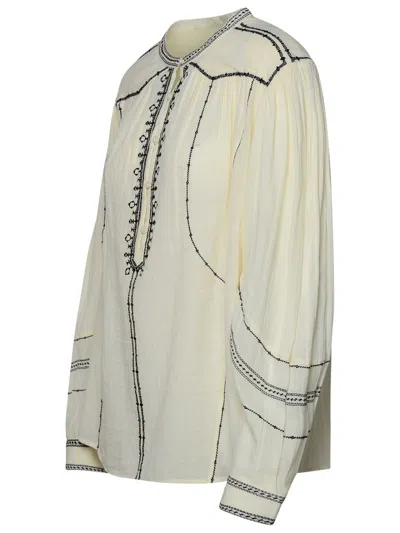 Shop Isabel Marant Étoile 'pelson' Ivory Cotton Shirt In Avorio