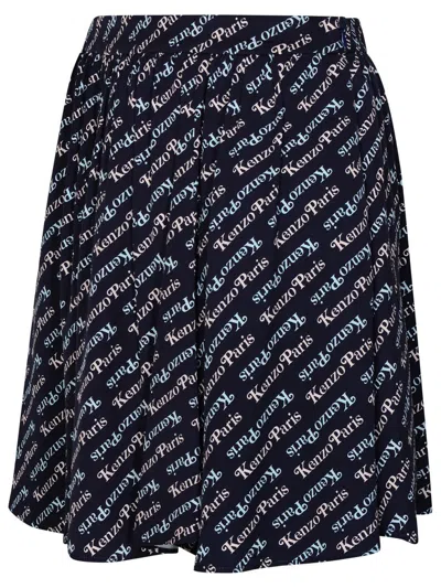 Kenzo X Verdy Flared Miniskirt In Blue