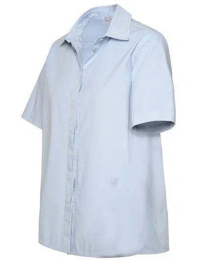 Shop Max Mara 'adunco' Light Blue Cotton Blend Shirt