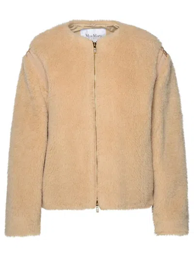 Shop Max Mara Beige Alpaca Blend Jacket