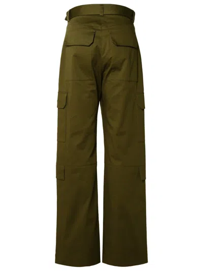 Shop Msgm Green Cotton Blend Pants