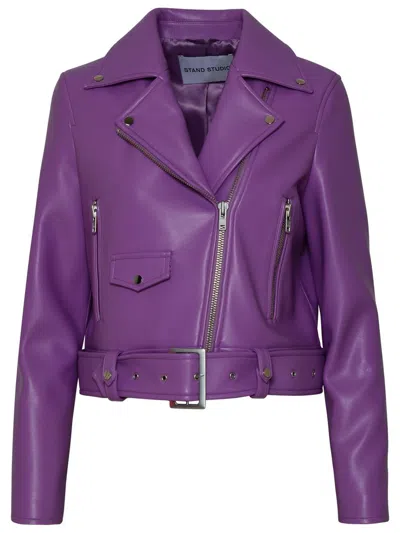 Shop Stand Studio Lilac Polyurethane Blend Esme Jacket In Violet