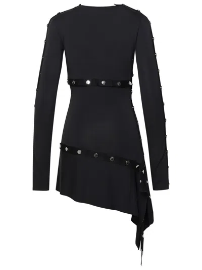 Shop Attico The  Mini Dress In Black Acetate Blend