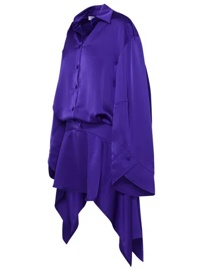 Shop Attico The  Purple Polyester Dress In Violet