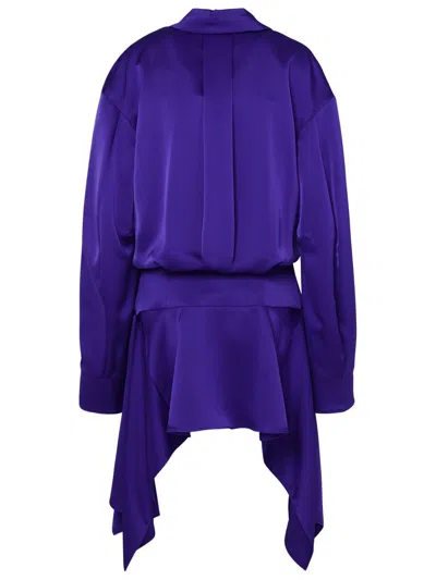 Shop Attico The  Purple Polyester Dress In Violet