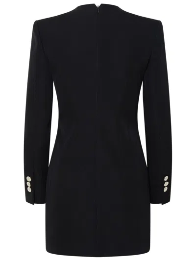Shop Versace Black Virgin Wool Mini Dress