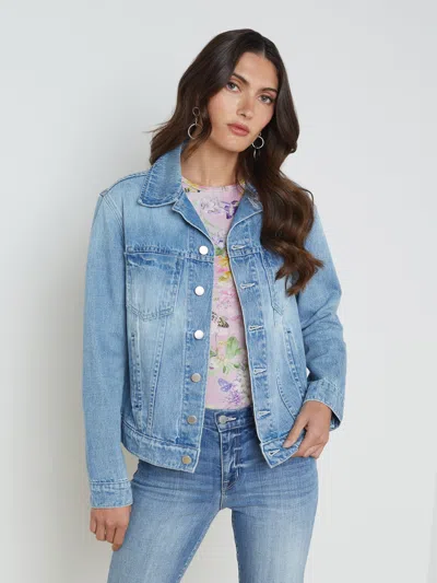 Shop L Agence Mack Oversized Denim Jacket In Palisade