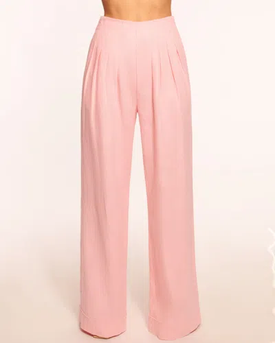 Shop Ramy Brook Dalia Pleated Linen Pant In Pink Tulip