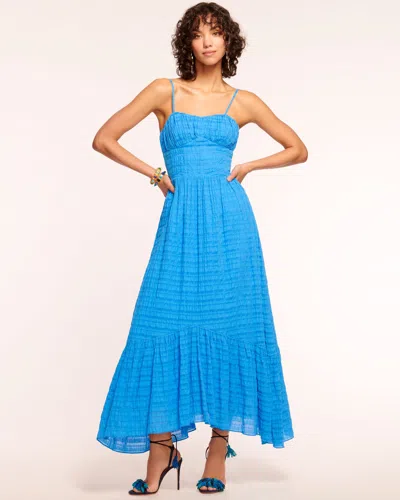 Shop Ramy Brook Laylah Smocked Maxi Dress In Laguna Blue