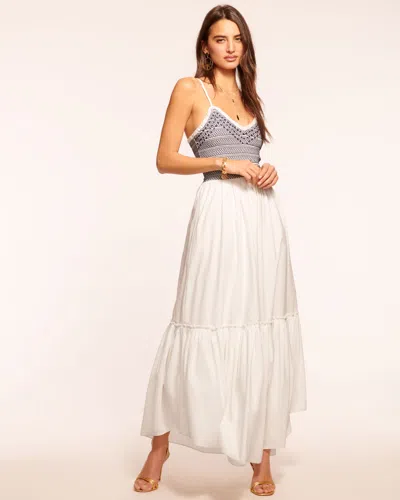 Shop Ramy Brook Lucia Smocked Cotton Poplin Maxi Dress In White