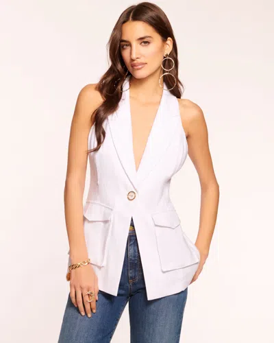 Shop Ramy Brook Paloma Linen Vest In White