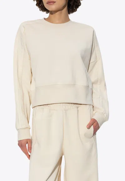 Shop Adidas Originals Adicolor Chunky 3-stripes Sweatshirt In White