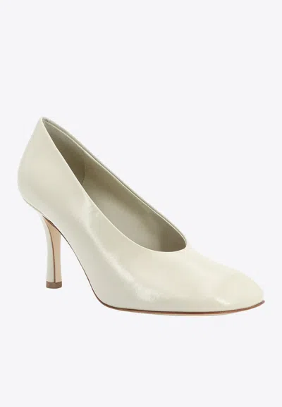 Shop Burberry Baby 85 Leather Pumps In White