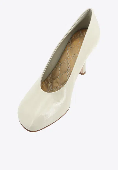 Shop Burberry Baby 85 Leather Pumps In White