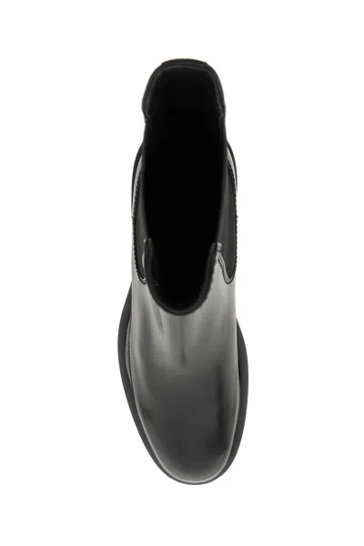 Shop Alexander Mcqueen Leather Chelsea Boots Men In Black