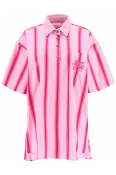 Shop Etro Striped Mini Shirt Dress Women In Multicolor