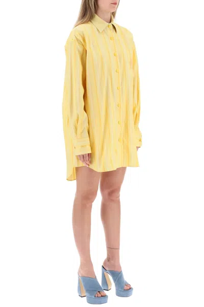Shop Etro Striped Mini Shirt Dress Women In Yellow