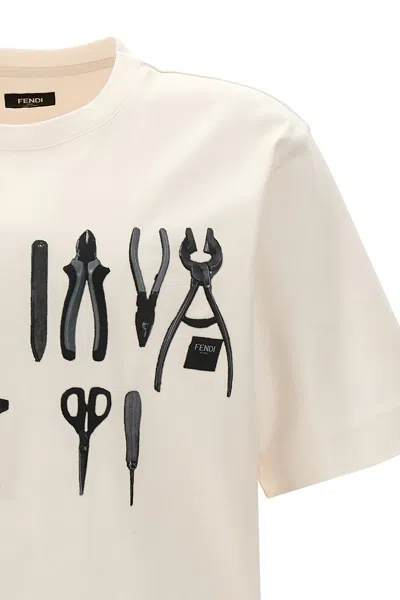 Shop Fendi Men 'attrezzi' T-shirt In White