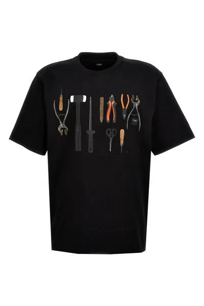 Shop Fendi Men ' Tools' T-shirt In Black