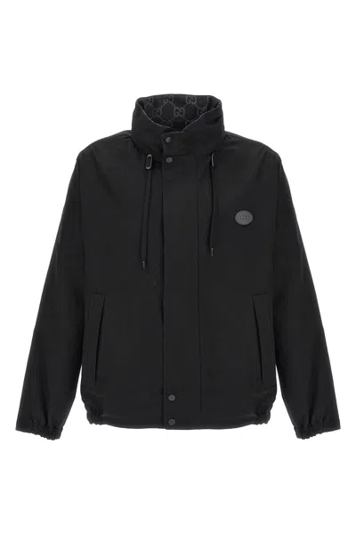 Shop Gucci Men 'gg' Reversible Jacket In Black