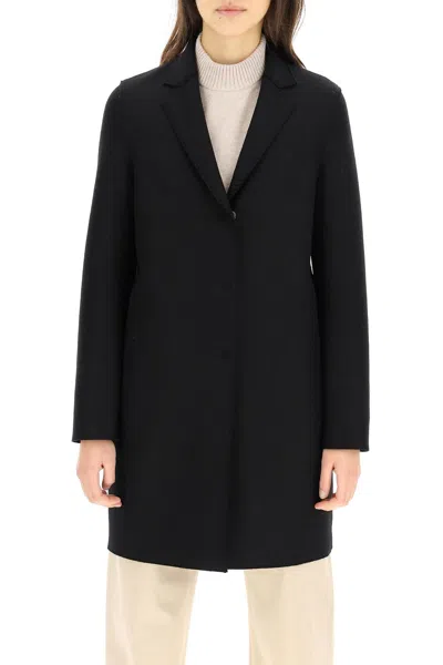 Shop Harris Wharf London Single-breasted Coat In Pressed Wool Women In Black