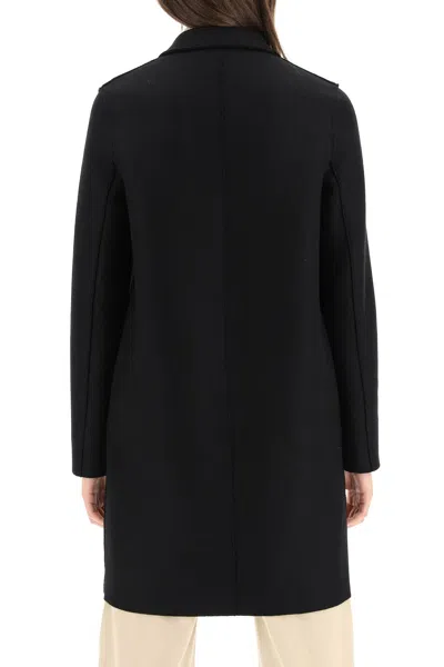 Shop Harris Wharf London Single-breasted Coat In Pressed Wool Women In Black