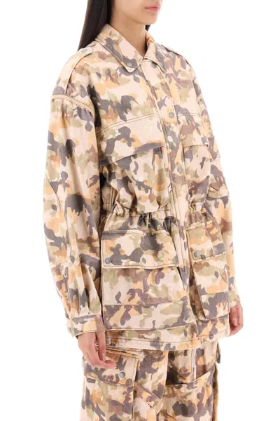 Shop Isabel Marant 'elize' Jacket In Cotton With Camouflage Pattern Women In Multicolor