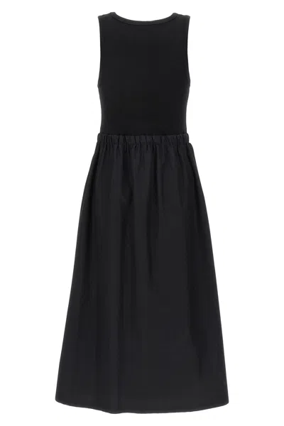 Shop Moncler Women Long Drawstring Dress In Black