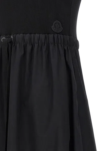 Shop Moncler Women Long Drawstring Dress In Black