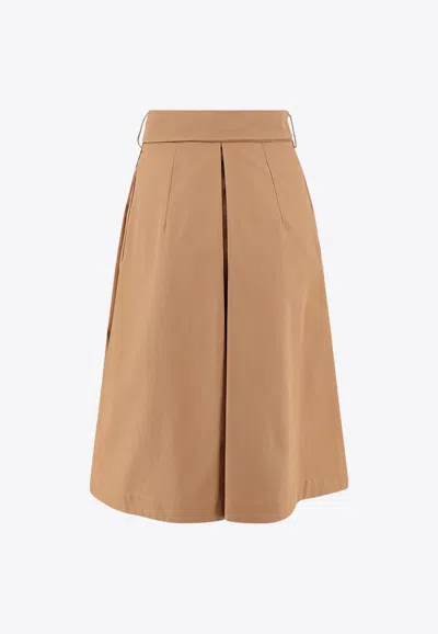 Shop Burberry Belted Midi Wrap Skirt In Beige