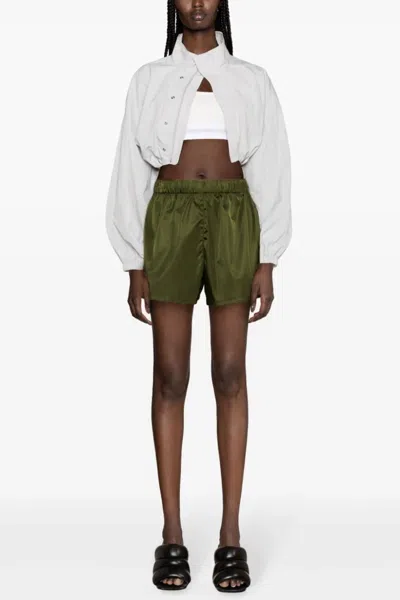Shop Prada Women Re-nylon Shorts In Green