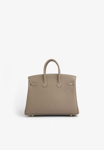 Hermes Birkin 25 In Etoupe Togo With Gold Hardware In Etoupe