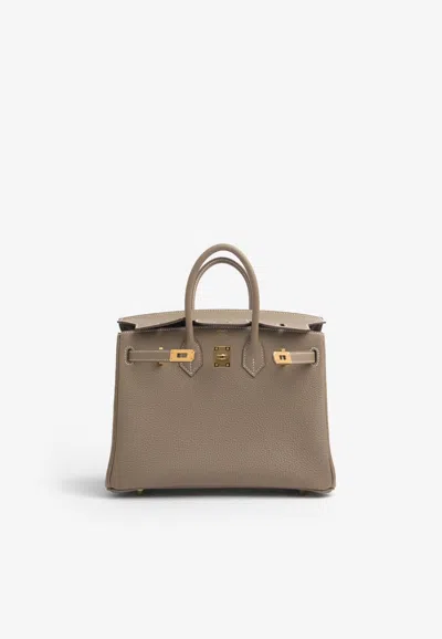 Hermes Birkin 25 In Etoupe Togo With Gold Hardware In Etoupe