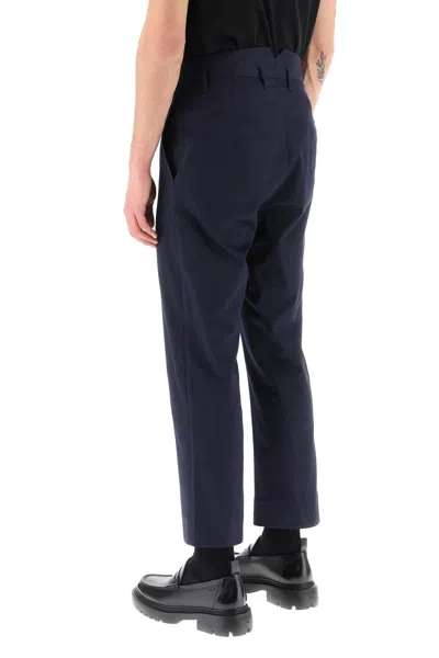 Shop Vivienne Westwood Cropped Cruise Pants Featuring Embroidered Heart-shaped Logo Men In Blue