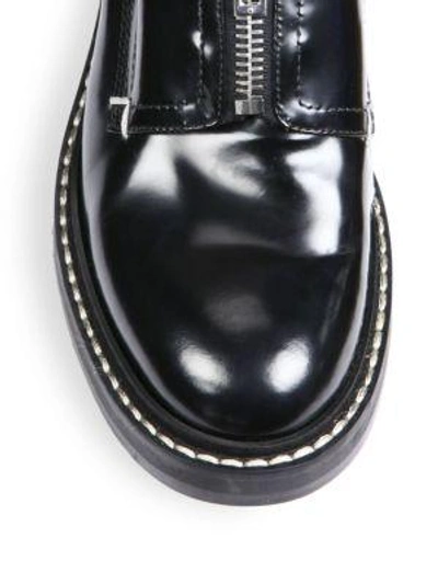 Shop Rag & Bone Saxon Zip-front Leather Loafers In Black