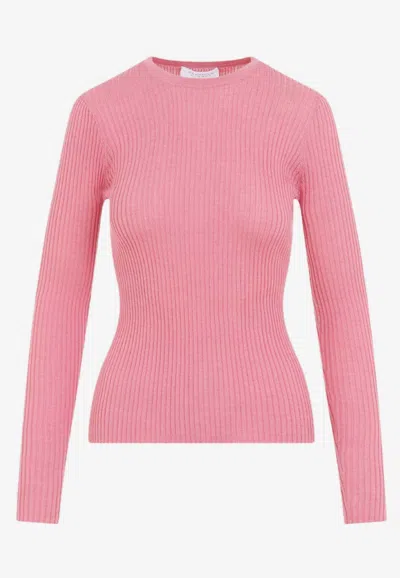 Shop Gabriela Hearst Browing Cashmere And Silk Knit Sweater In Pink