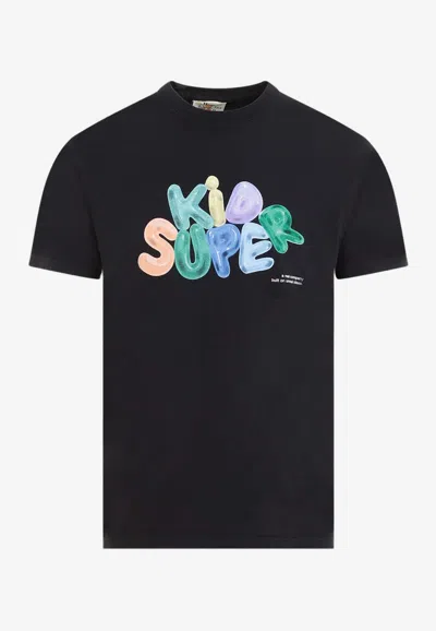 Shop Kidsuper Bubble Logo Crewneck T-shirt In Black