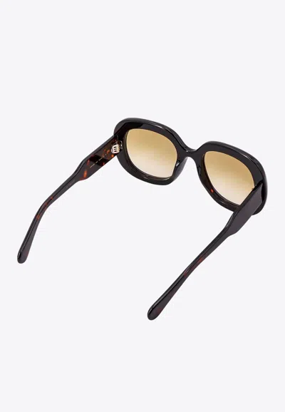 Shop Chloé Butterfly Acetate Sunglasses In Brown