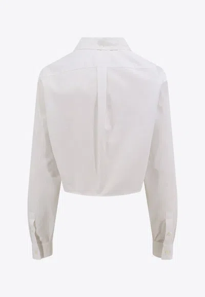 Shop Givenchy Buttoned-down Cropped Shirt In White