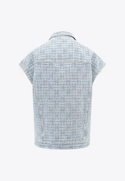 Shop Givenchy Buttoned-up Denim Vest In Blue