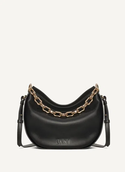 Shop Dkny Les Chain Shoulder Bag In Black