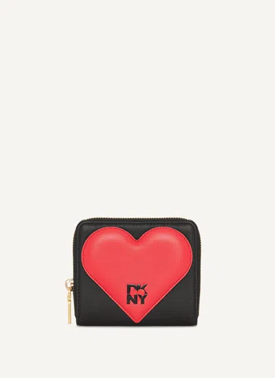 Shop Dkny Heart Of Ny Zip Around Wallet In Black