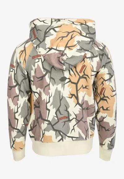 Shop Billionaire Boys Club Camouflage Zip-up Hooded Sweatshirt In Multicolor