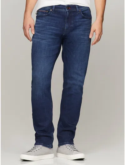 Shop Tommy Hilfiger Men's Straight Fit Dark Wash Jean In Blue