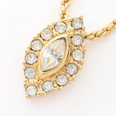Shop Dior Necklace Gp Rhinestone Gold Clear