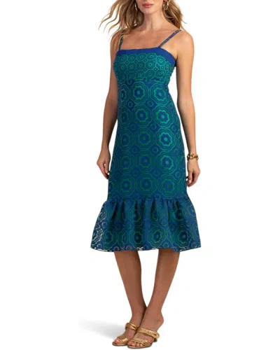 Shop Trina Turk Aziza Dress In Majorelle Blue/green In Multi